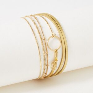 Bracelet Clover, Metalic Gold, T1, Flowers for Zoé