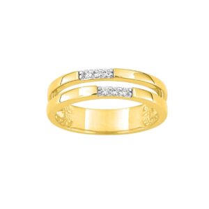Bague double rang Plaqué or et zirconiums