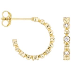 Créoles Plaqué or et zirconiums, Ø 13/16 mm, 2 mm, Sully