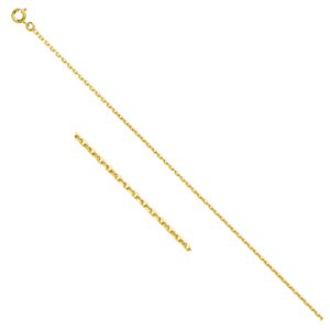 Chaine plaqué or, maille forçat diamantée Ø 1.6 mm, 42 cm