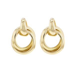 Boucles d'Oreilles double anneau Plaqué or, Sully