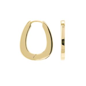 Créoles articulées ovales plaqué or, Sully