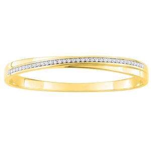 Bracelet plaqué or, jonc rigide ouvrant, oxydes de zirconiums