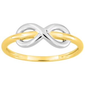 Bague bicolore plaqué or, signe infini