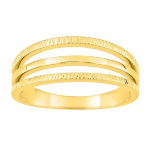 Bague triple branches, plaqué or