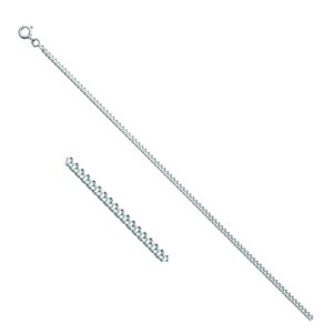 Chaine argent maille gourmette diamantée 2.4 mm, 45 cm