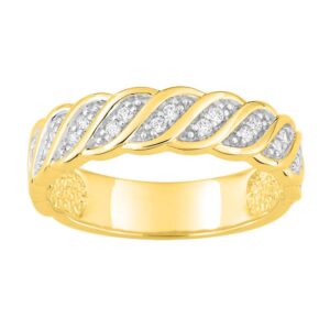 Bague plaqué or et zirconium, 5 mm