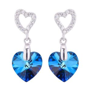 Boucles d'oreilles Pendantes coeur cristal, Cristal Jewellery