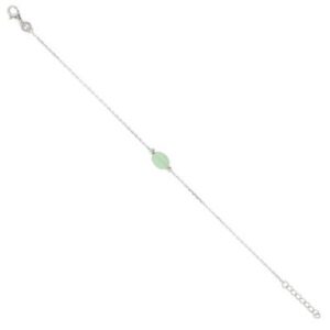 Bracelet Quartzite Vert, Argent - ANAMILA