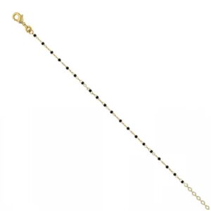 Bracelet plaqué or et émail noir, Anamila