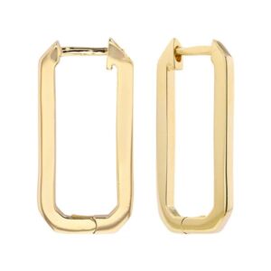 Créoles articulées rectangulaires, plaqué or, 20 x 10 mm, Annamila