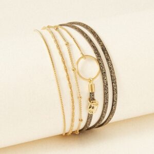 Bracelet "CLOVER" Sparkling et plaqué or, T1, Flowers for Zoé