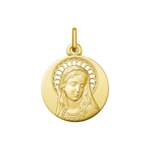 Médaille Vierge ajourée Ø 16 mm, or jaune