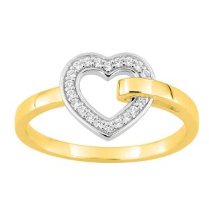 PLaqué "Coeur" 10 x 10 mm, plaqué or et zirconium