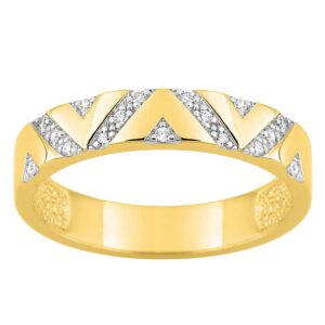 Bague plaqué or 4 mm, zirconiums