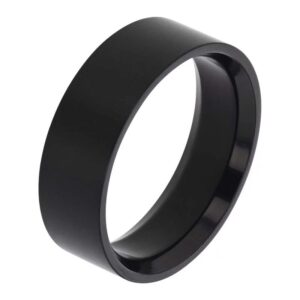 Bague homme, acier PVD noir , 6 mm, Harvey Stone