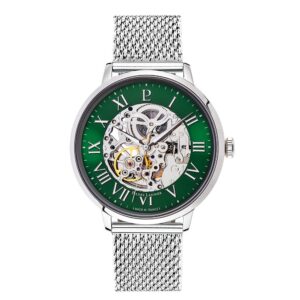 Montre Homme "AUTOMATIC" Ø 42 mm squelette, Cadran Vert, Pierre Lannier