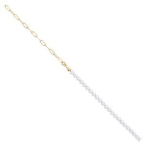 Bracelet plaqué or et perles d'imitation - ANAMILA