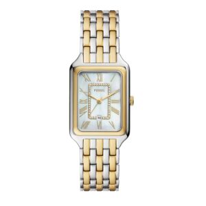 Montre femme "Raquel" 31 x 26 mm, acier bicolore fond nacré, Fossil