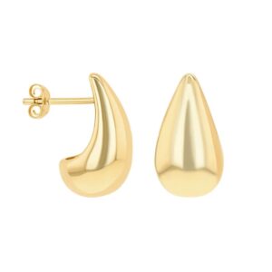 Boucles d'oreilles plaqué or, gouttes 18 x 10 mm