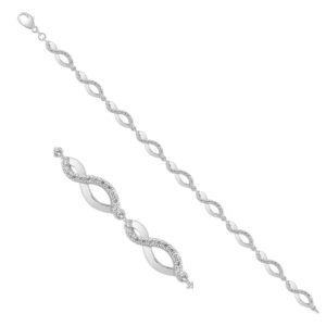 Bracelet argent et zirconiums "Infini" 7 mm