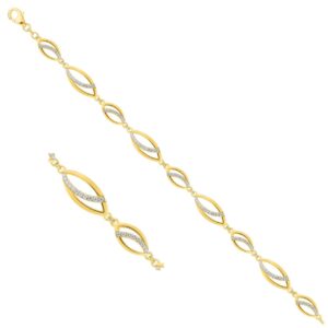 Bracelet plaqué or et zirconiums, 7 mm