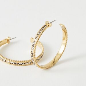 Boucles d'oreilles acier doré et cuir White Léo "Wednesday"