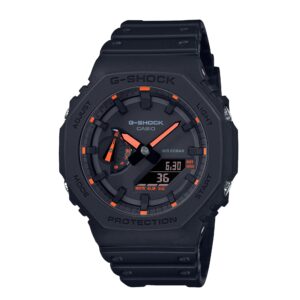 Montre G-Shock, résine et Carbone Ø 48.5 mm, noire et orange