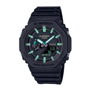 Montre G-Shock, résine et Carbone Ø 45.4 mm, noire et Turquoise