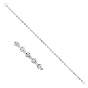 Bracelet rivière, or blanc, 40 diamants synthétiques pour 1.05 carat