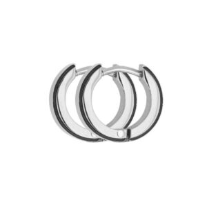 Créoles acier Liseré noir, Harvey stone