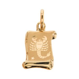 Pendentif 12 x 12 mm, Or jaune, Zodiaque Scorpion