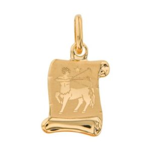 Pendentif 12 x 12 mm, Or jaune, Zodiaque Sagittaire