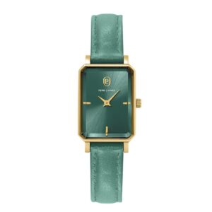 Montre femme "Ariane", acier doré 28 x 21 mm, cuir verre, Pierre Lannier