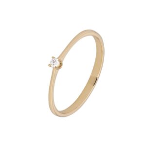 Bague solitaire or jaune et diamant 0.03 ct