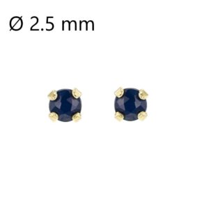 Boucles d'oreilles or jaune, saphirs Ø 2.5 mm