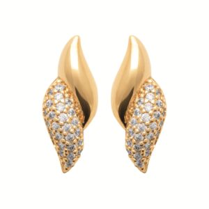 Boucles d'oreilles plasué or et zirconiums