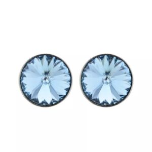 Boucles d'oreilles argent et Cristal bleu Ø  9 mm, Cristal Jewellery