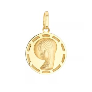 Médaille or jaune Ø 14 mm, Vierge Marie