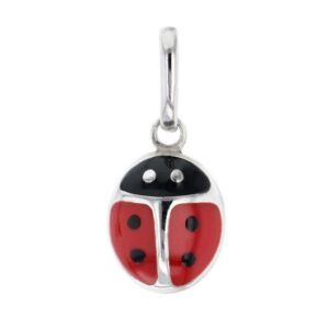 Pendentif argent enfant, Coccinelle 10 x 8 mm