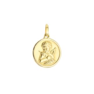 Pendentif or jaune Ø 14 mm, Ange