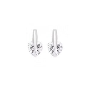 Boucles d'oreilles argent, Zirconium Coeur 7 x 7 mm