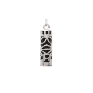 Pendentif Tikki, argent et onyx de synthèse, 22 x 7 mm