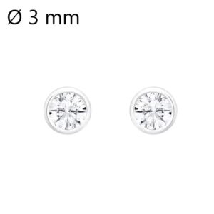 Boucles d'oreilles Argent, Zirconiums 3 mm