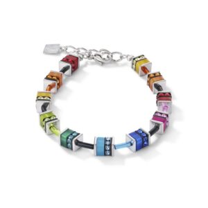 Bracelet acier, Mini Cubes Multicolore, Coeur de Lion