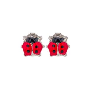 Boucles d'oreilles Enfant, Argent, Coccinelles 7 mm