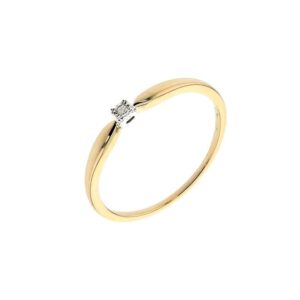 Bague Solitaire Or Jaune et Diamant 0.01 ct