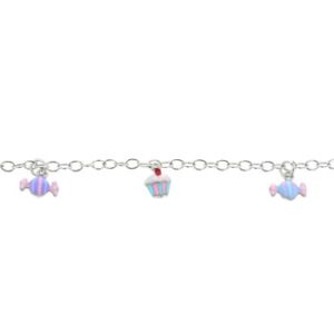 Bracelet enfant Argent Cupcake et bonbons