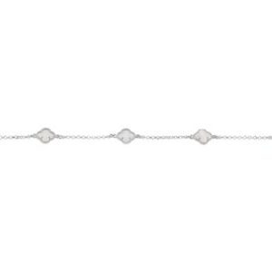 Bracelet argent, trèfles