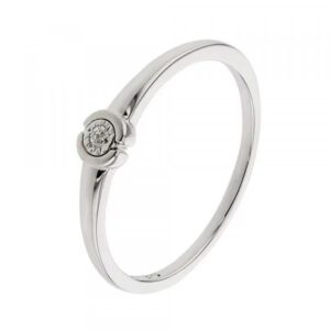 Bague Solitaire Or Blanc et diamant